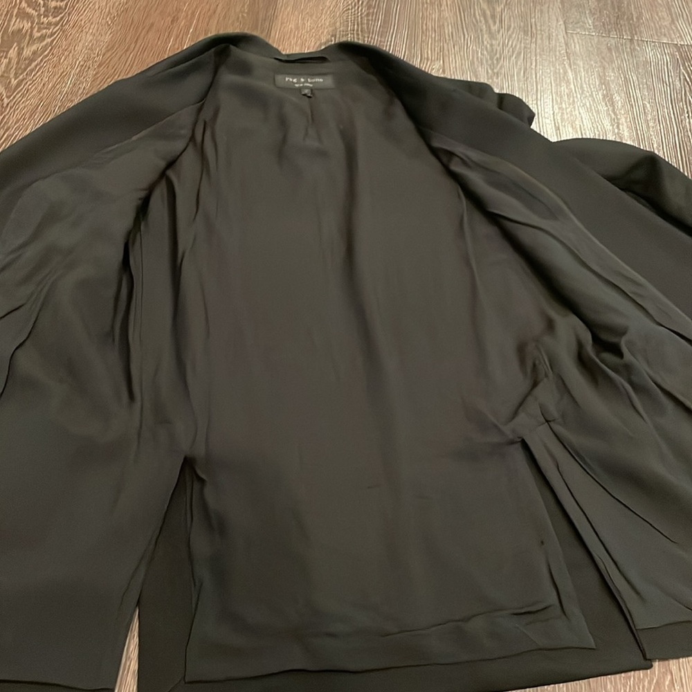 🔖Rag & Bone 100% breathable wool boyfriend fit oversized blazer size 0 black - Picture 11 of 14